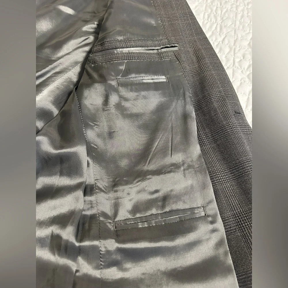J.Hilburn Custom Men’s Suit - Ermenegildo Zegna Wool Gray Plaid - EU Made S40